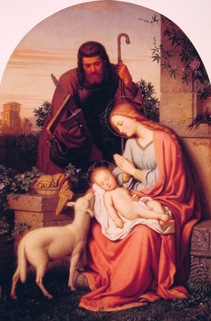 Картина св. Святое семейство (Мадонна с безбородым Иосифом)» (1505—1507. Святое семейство с агнцем.